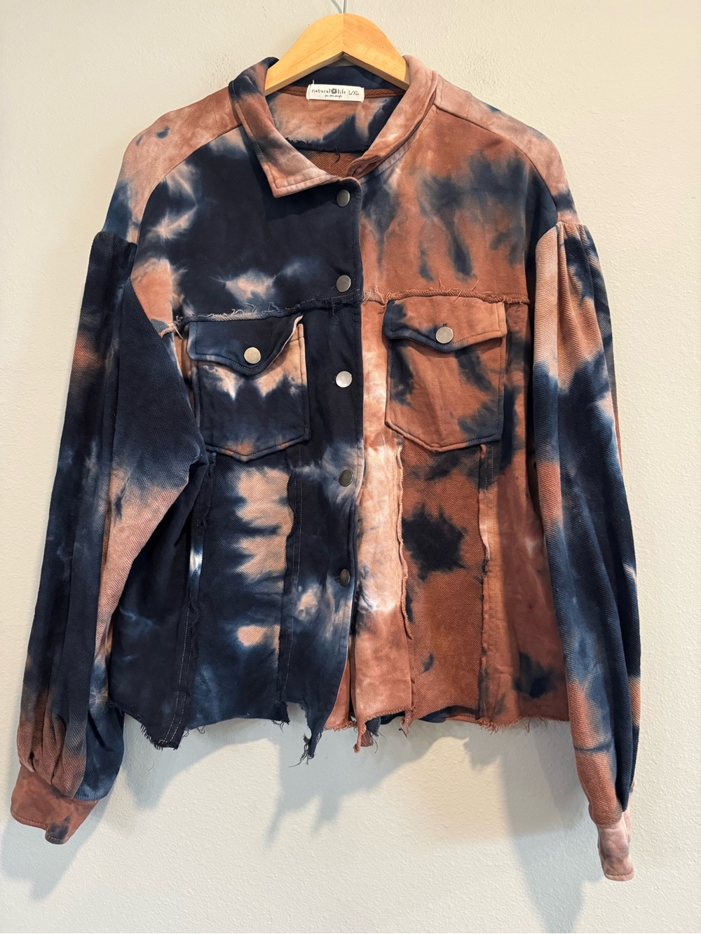 NATURAL LIFE Tie-Dye Shacket Boho L/XL